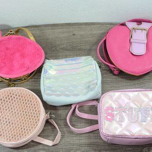 Lot of 5 Girls Purses Capelli New York Pink Heart Flamingo Mermaid Purse Bags